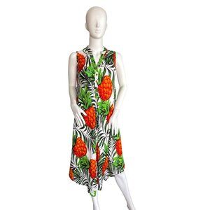 Seven Islands Women's Vibrant Pineapple Print Beach Cover-up Dress Size S